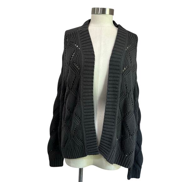 Old Navy Gray Open Knit Cardigan Casual Cozy Layering Size M - Picture 1 of 7